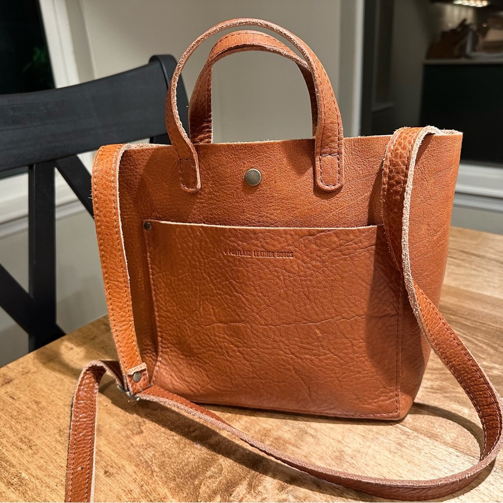 Portland Leather Goods Elegant Sedona Mini Leather Crossbody Snap Tote